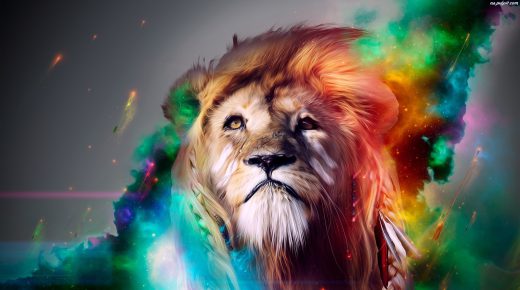 Fantasy Lion Colorful HD Desktop Wallpaper