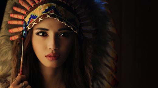 Girl With A Feathered War Bonnet Photography