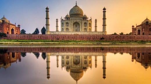 Taj Mahal View from Yamuna River Wallpaper HD for Desktop Widescreen Wallpaper Download Free