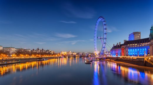 The London Eye London's Skywheel at Evening HD Desktop Wallpaper